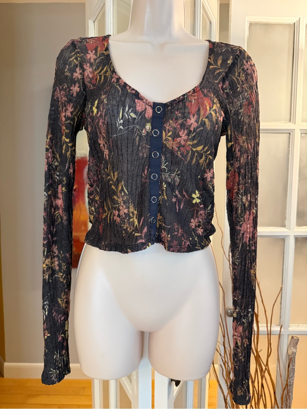 ✨Free People Cropped Floral Top XS✨